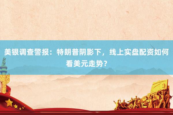 美银调查警报：特朗普阴影下，线上实盘配资如何看美元走势？